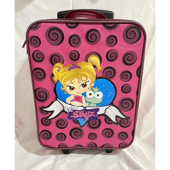 Bratz Babyz Suit Case Yasmin & Frog Pink Black Rolling Travel Bag - Picture 1 of 7